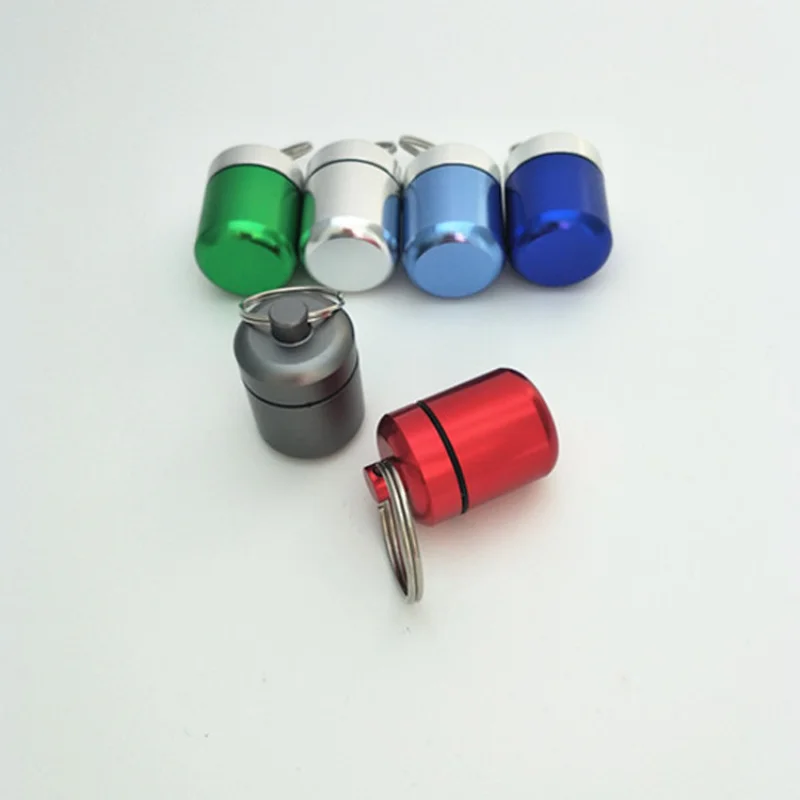 Hot Sale Portable Pill Box Container Mini Aluminium Pill Case Carry Bottle Case Hearing Protection Pocket Earplugs Box Keychain