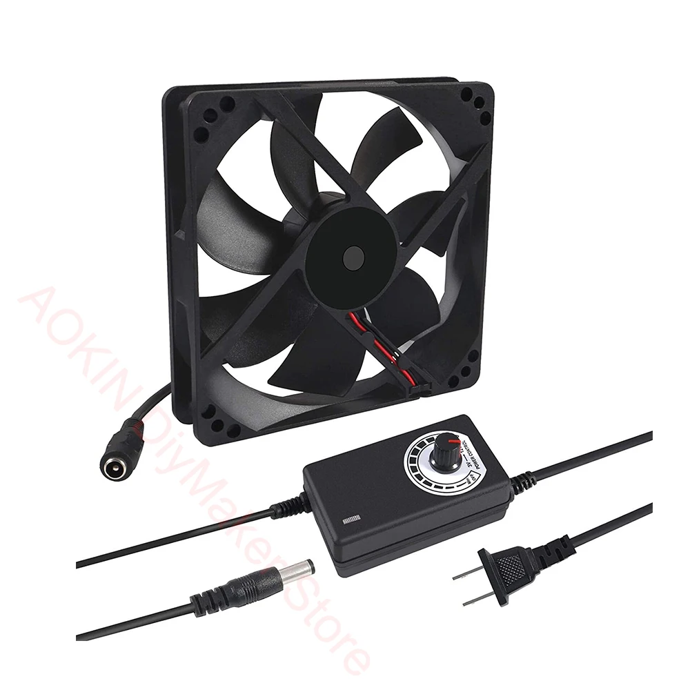 

120mm x 25mm 110V 220V AC Powered Cooling Fan with Speed Controller 3V to 12V for Cooling Ventilation Exhaust Component Cooling