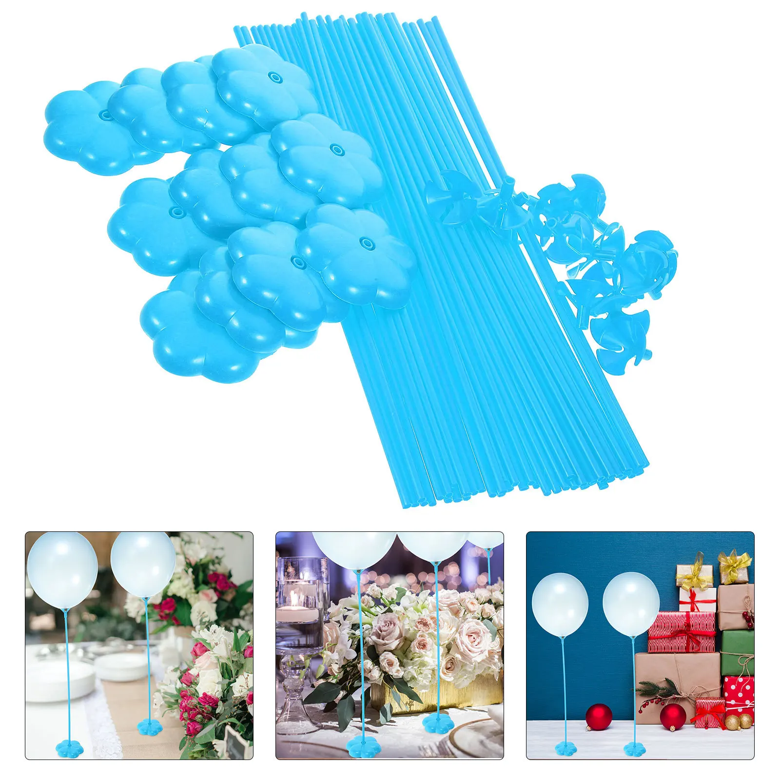 

50Pcs Balloon Base Stick Durable Plastic Balloon Holders Party Table Stand Centerpiece Decoration Accessories Base Stick