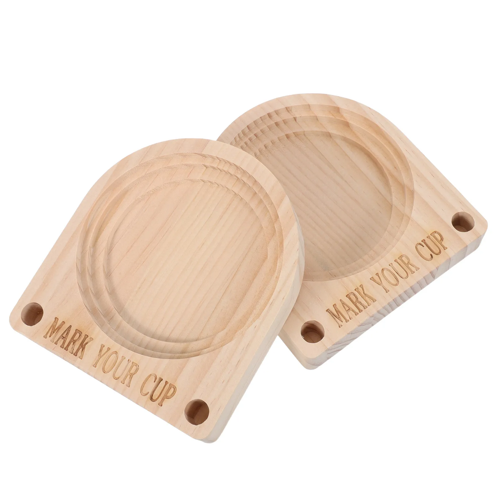 2Pcs Wooden Cup Holder Stand Marker Slots Rustic Party Organizer Paper Cup Dispenser Coffee Station Kitchen Countertop Picnic
