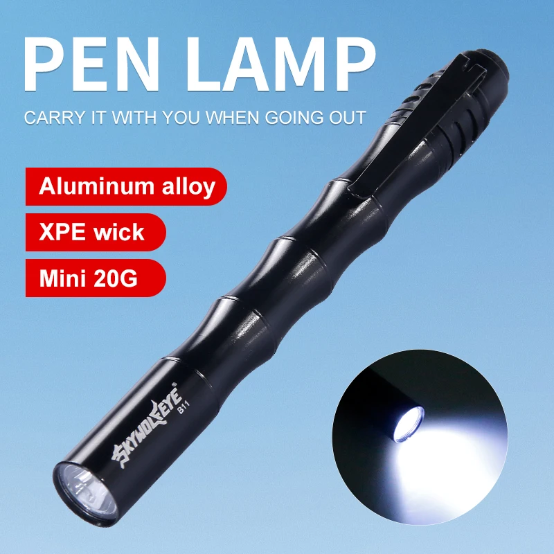 1 Pack Small Mini Flashlight AAA Ultra Bright LED Pen light Waterproof  Pocket Clip Tactical Torch Lamp (battery not included)