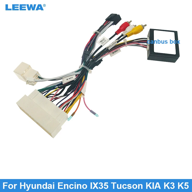 

LEEWA Car Audio 16PIN DVD Player Power Calbe Adapter For Hyundai Encino IX35 Tucson KIA Stereo Plug Wiring Harness