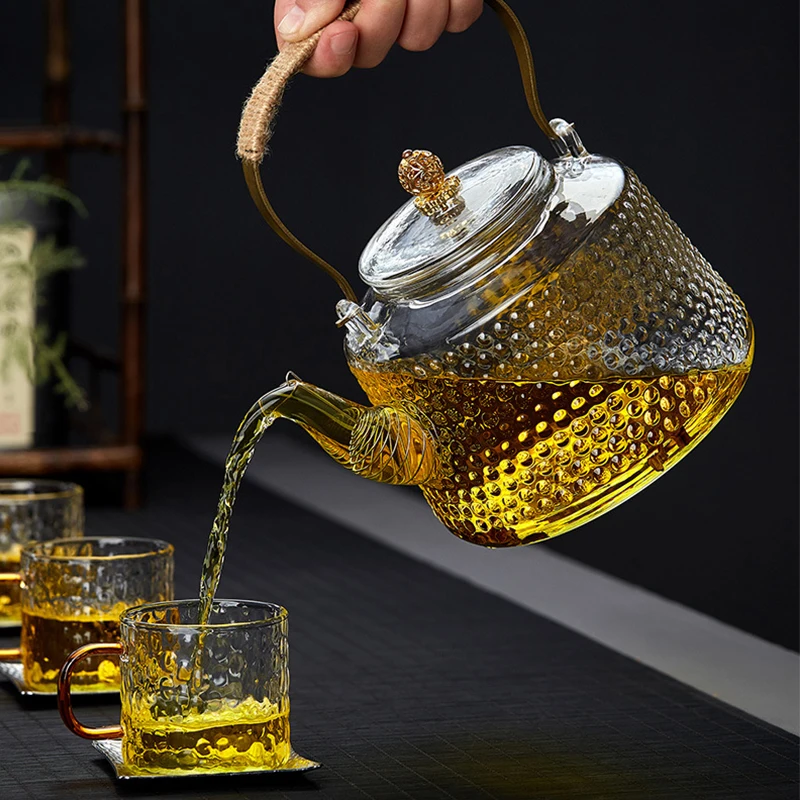 Hammer Pattern Thickened Kettle Electric Pottery Stove Boiled Teapot Kung Fu Tea Set Teapot Chinese-style Lifting Beam Teapot