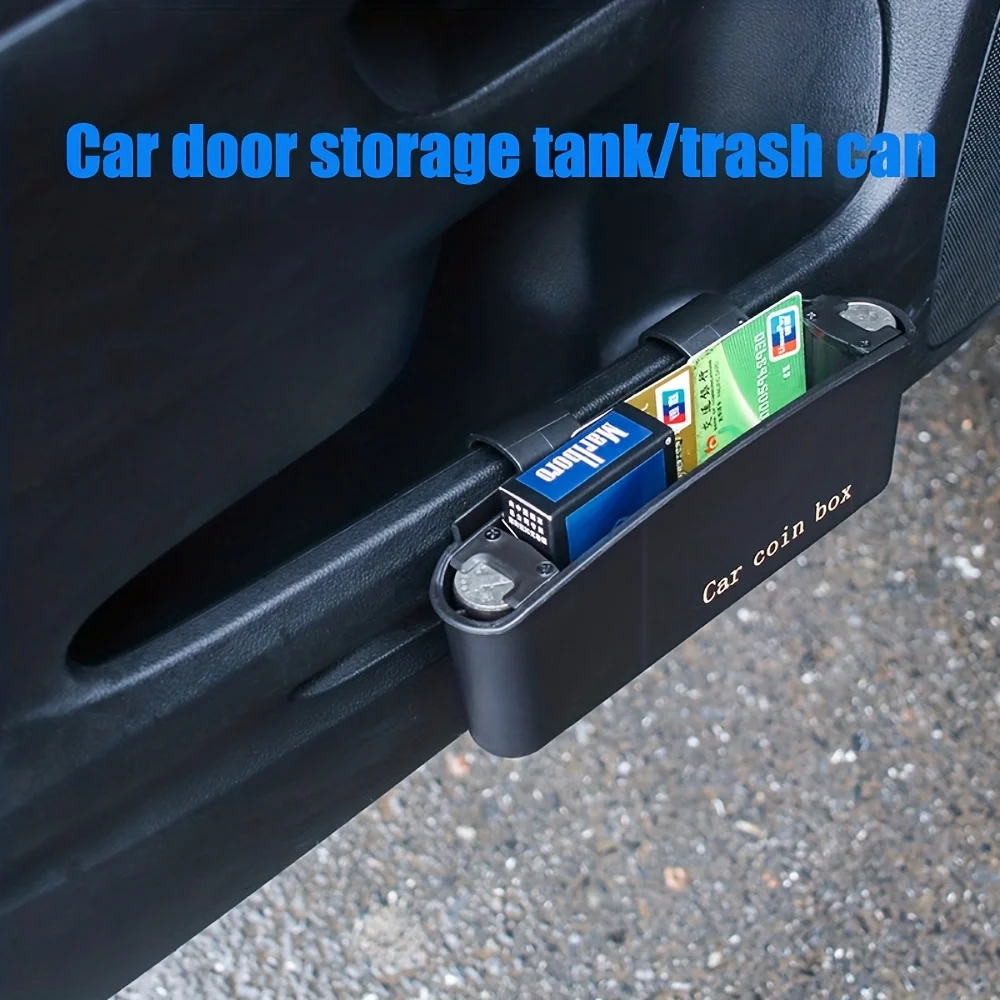 1pcs Car Universal Coin Sundry Organiser Door Bin Car Coin Storage Box Car Door Storage Box Car Wastebasket Organiser LW-1518