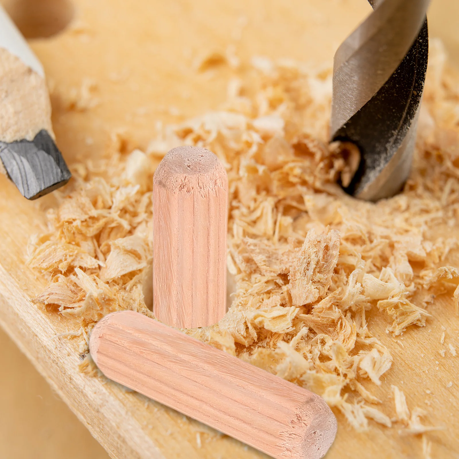 

100Pcs Furniture Fixing Wooden Dowel Pins Hardwood Round Straight Grain Wooden Inserts for Strong Woodworking Connections