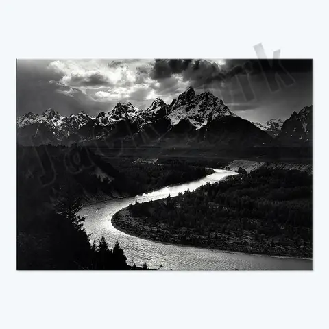 Ansel Adams Lithograph, Teton and Snake Rivers, Dogwood Flowers, Ansel Adams Half Dome, Mountains, Oak Street Landscape Poster,