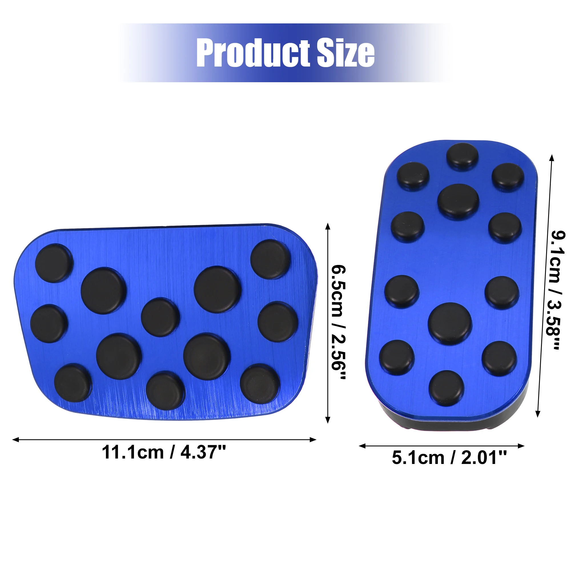 Uxcell 1 Set Brake Pedals Pads Cover Anti-Slip Footrest Kits for Toyota Land Cruiser Prado 150 Series CNC Aluminum Alloy