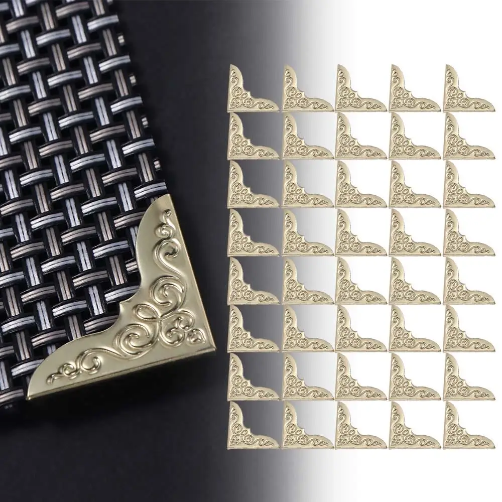40Pcs Bronze Metal Menu Folder Corner Brackets Practical Metal Crafts Scrapbooking Albums Corner Protectors