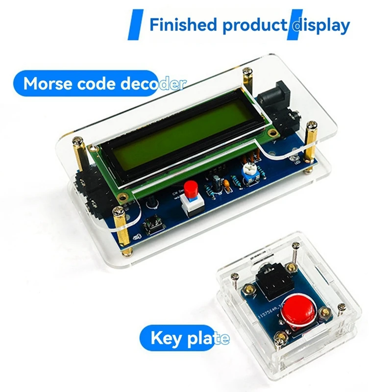 Decoder Morse Code Reader Translato DIY Kits CW Morse Code Exercise Decoder Kit Ham Radio With Digital LCD US Plug-AC47