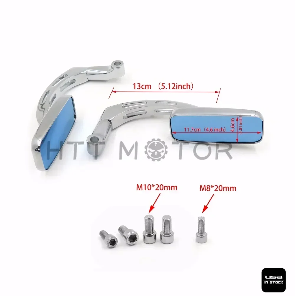 

Motorcycle 8mm/10mm Rectangle Rearview Mirror for Honda CB1000R Shadow Yamaha Suzuki Kawasaki