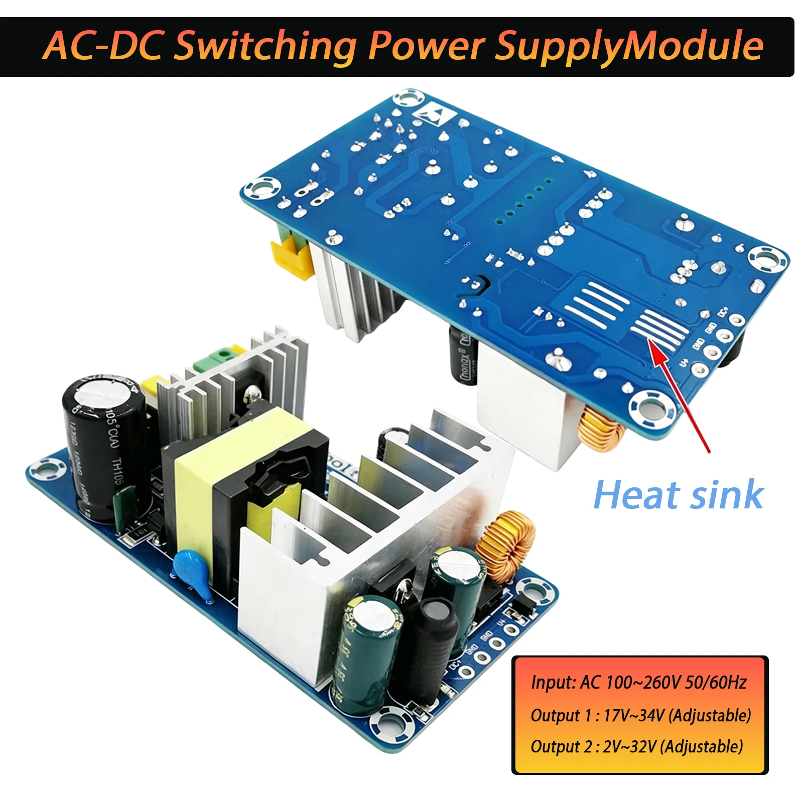 Dual Output AC-DC Converter Power Module 110V 220V 230V to 5V 12V 24V Isolated Switching Supply Board