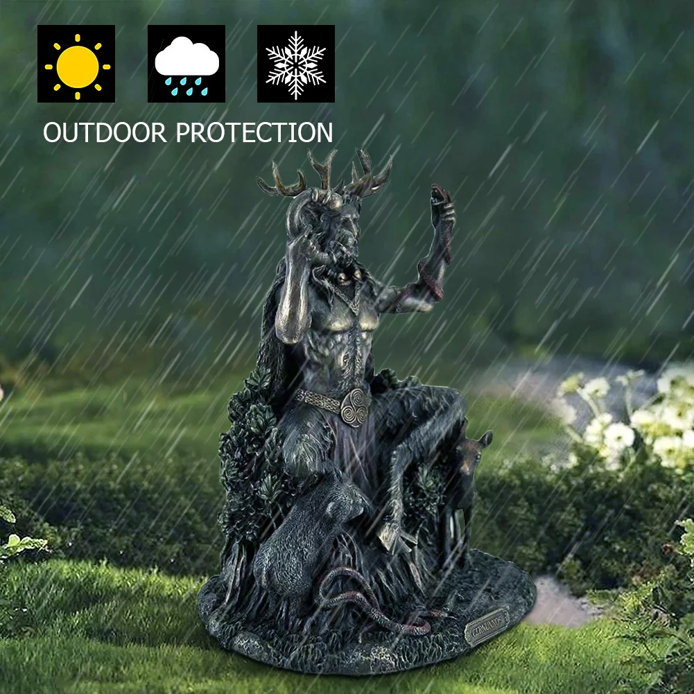 

Cernunnos Horned Animal God Sculpture Resin Landscape Underworld Figurine Creative Portrait Sculpture Decoration Gifts