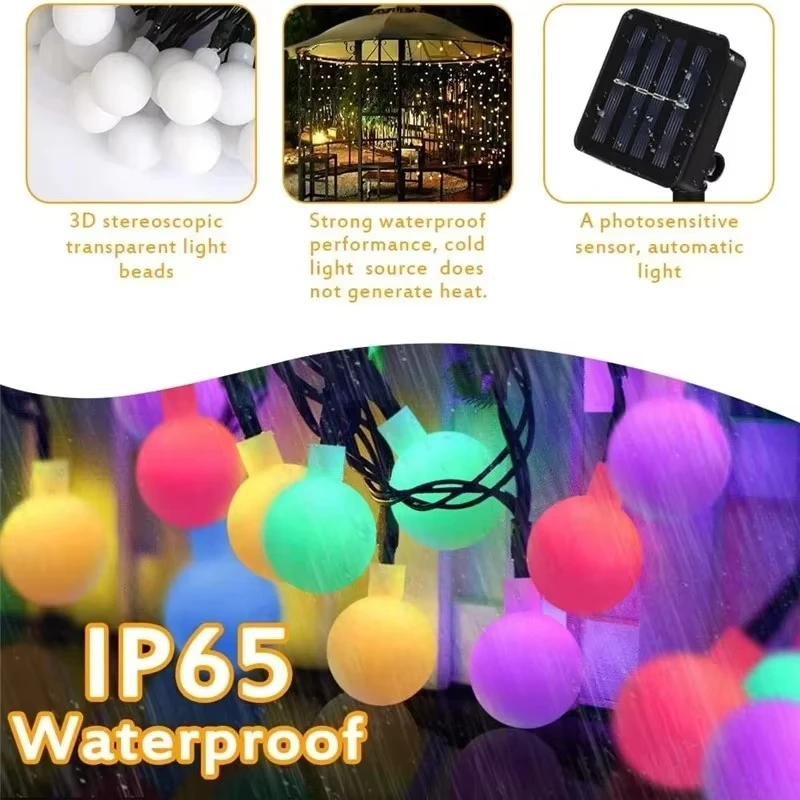 Lampes solaires dégradées à 200 LED pour décoration de mariage en plein air, 8 modes, étanchéité IP65, jardin et usage domestique