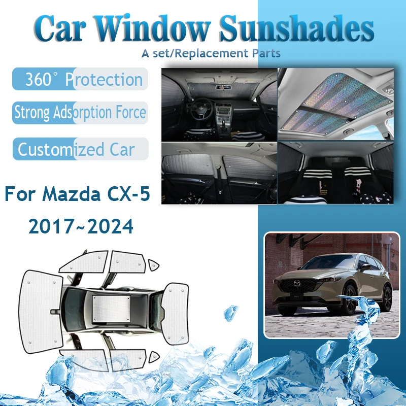 

Car Sunshade Cover For Mazda CX-5 CX5 CX 5 KF 2017~2023 Sunproof Sunscreen Window Coverage Pad Front Rear Sun Shades Accessories