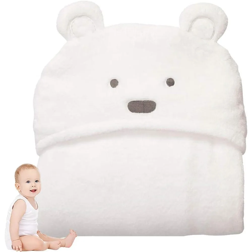 Cute Bear Hooded Towel for Kids Bath Towel Soft Nursery Towel Beach Towels Wrap for Toddler Girls Boys Organic Cotton Unisex