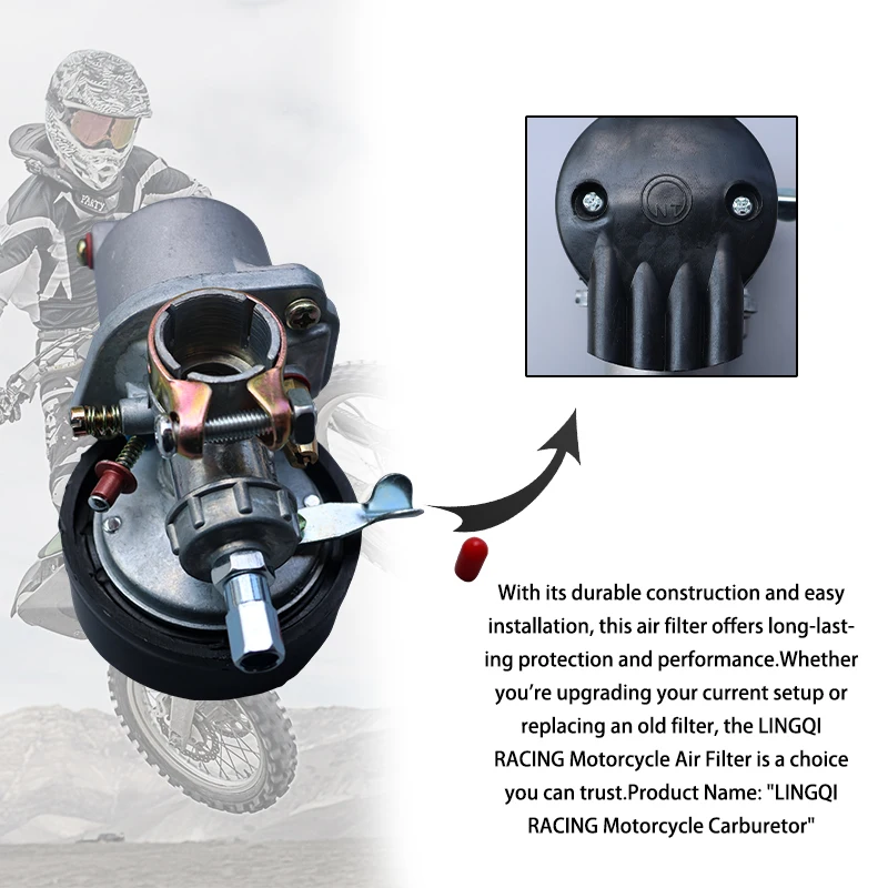 

ONLEEYPP детали для мотоциклов, карбюратор двигателя с воздушным фильтром для 2-тактных двигателей, аксессуары для моторизованного велосипеда