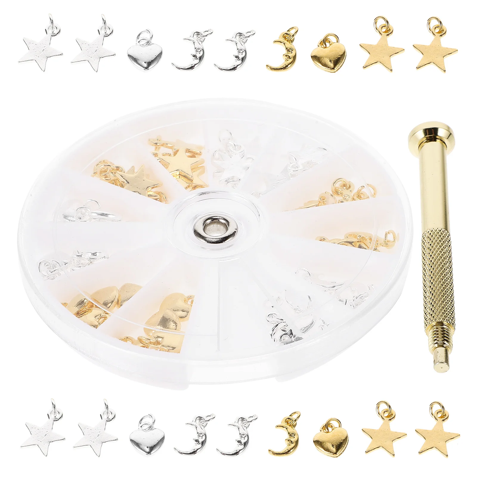 

1 set Puncher Pendant Compact Nail Charm DIY Pendants Set Fingernail Embellishments Piercing Tool Drilling Accessories