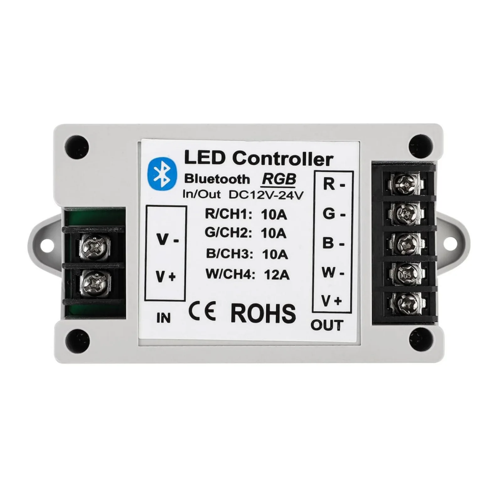 Smart Bluetooth RGB/RGBW LED Strip Controller, App Control Music Sync Voice Timer 20 Dynamic Modes for Home Party Bar Lighting