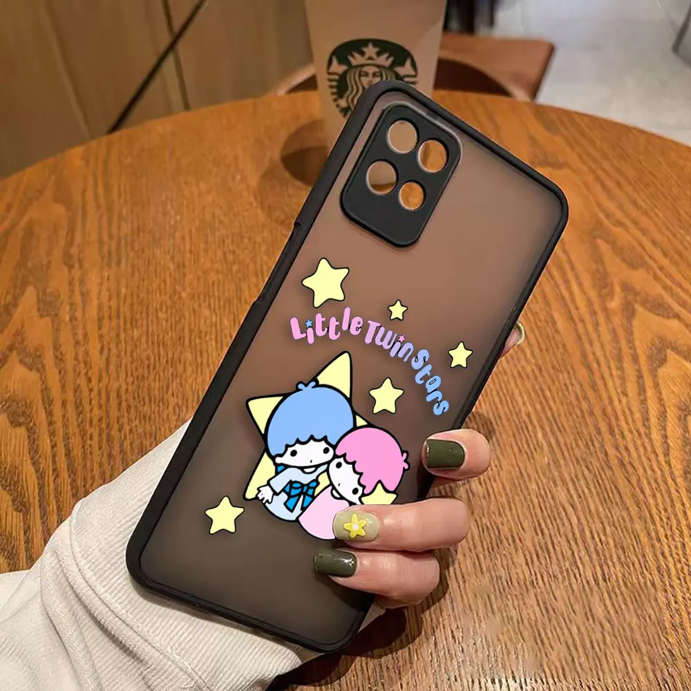 Matte Phone Case For Realme C20 C21 C30 C31 C33 C35 C53 C55 V11 MASTER NARZO 50 4G 5G Case Japanese S-Sanrio Little Twin Star