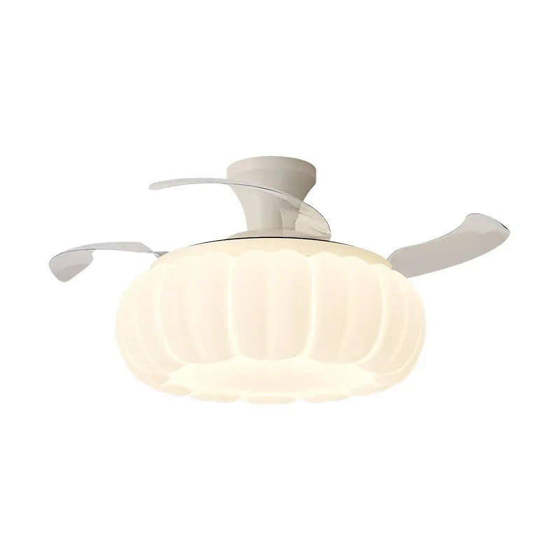 

Pumpkin bedroom soft wind ceiling fan light, cream wind master bedroom