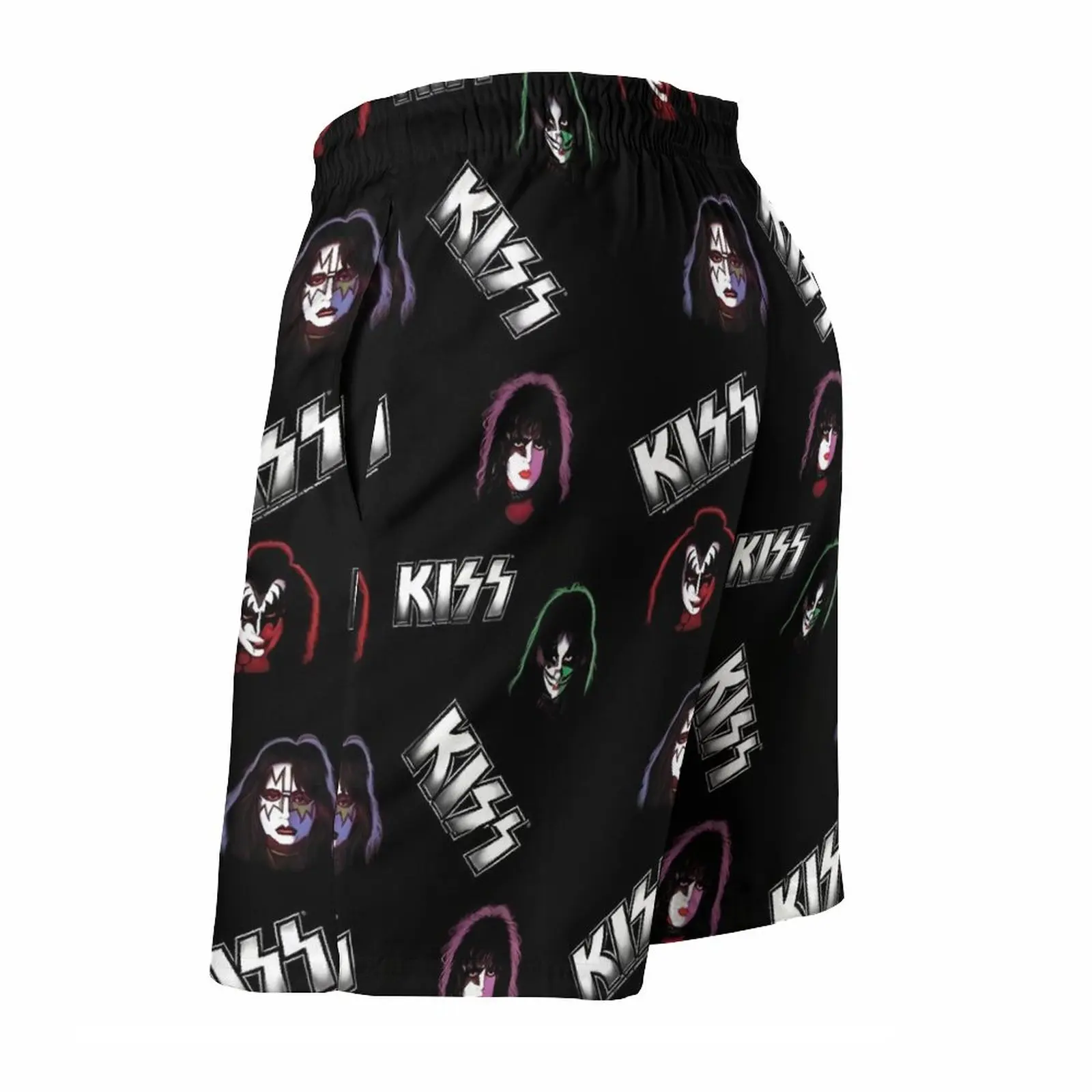 Kiss Band Board Shorts Elastic Waist Large Size Board Short  KISS Faces Logo Men Swimming Trunks Classic