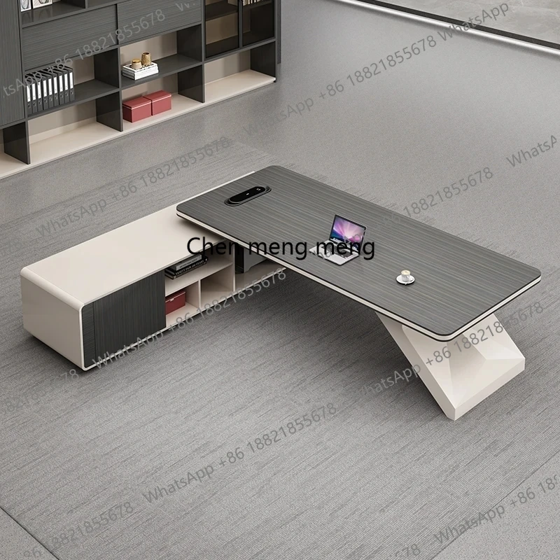 

z10European Modern Office Desk Organizer Bookshelf Light Luxury Executive Computer Desks Corner