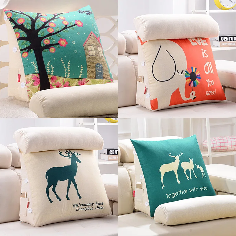 

Cartoon Sofa Backrest Cushion Waist and Neck Protection Comfortable Office Multi Functional Waterproof Triangular Large Backrest