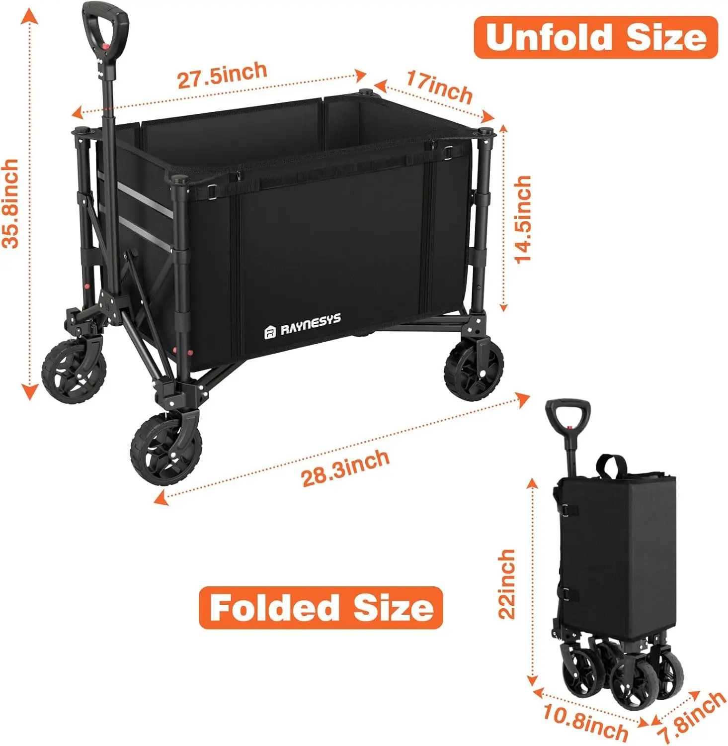 Carro plegable 3 en 1, carrito con ruedas, 120L, Uti