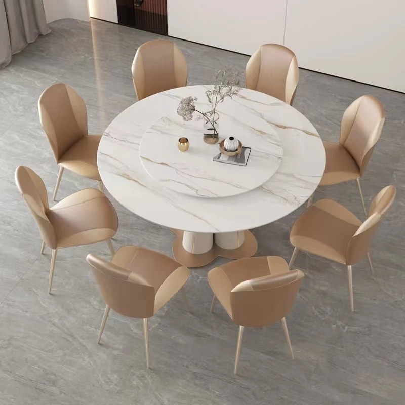 Console Round Dining Table High-end Small Apartment Modern Minimalist Italian Dressing Luxury Marble Stone 식당 테이블 Table Set