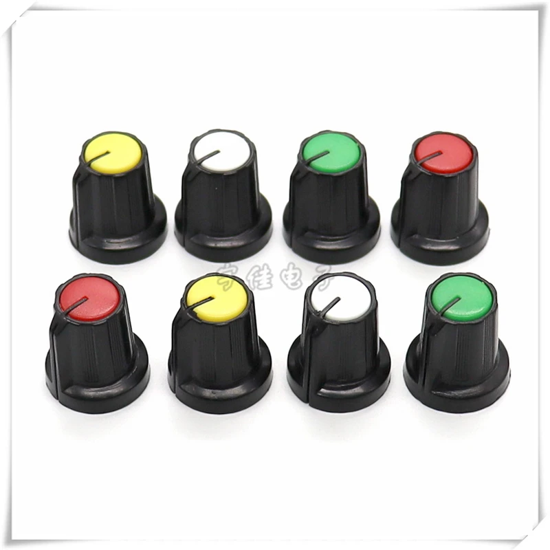 20PCS 2 Color Plastic Knob Cap Potentiometer Knob Flower Shaft Knob Cap 15mm*16.5mm Coded Switch