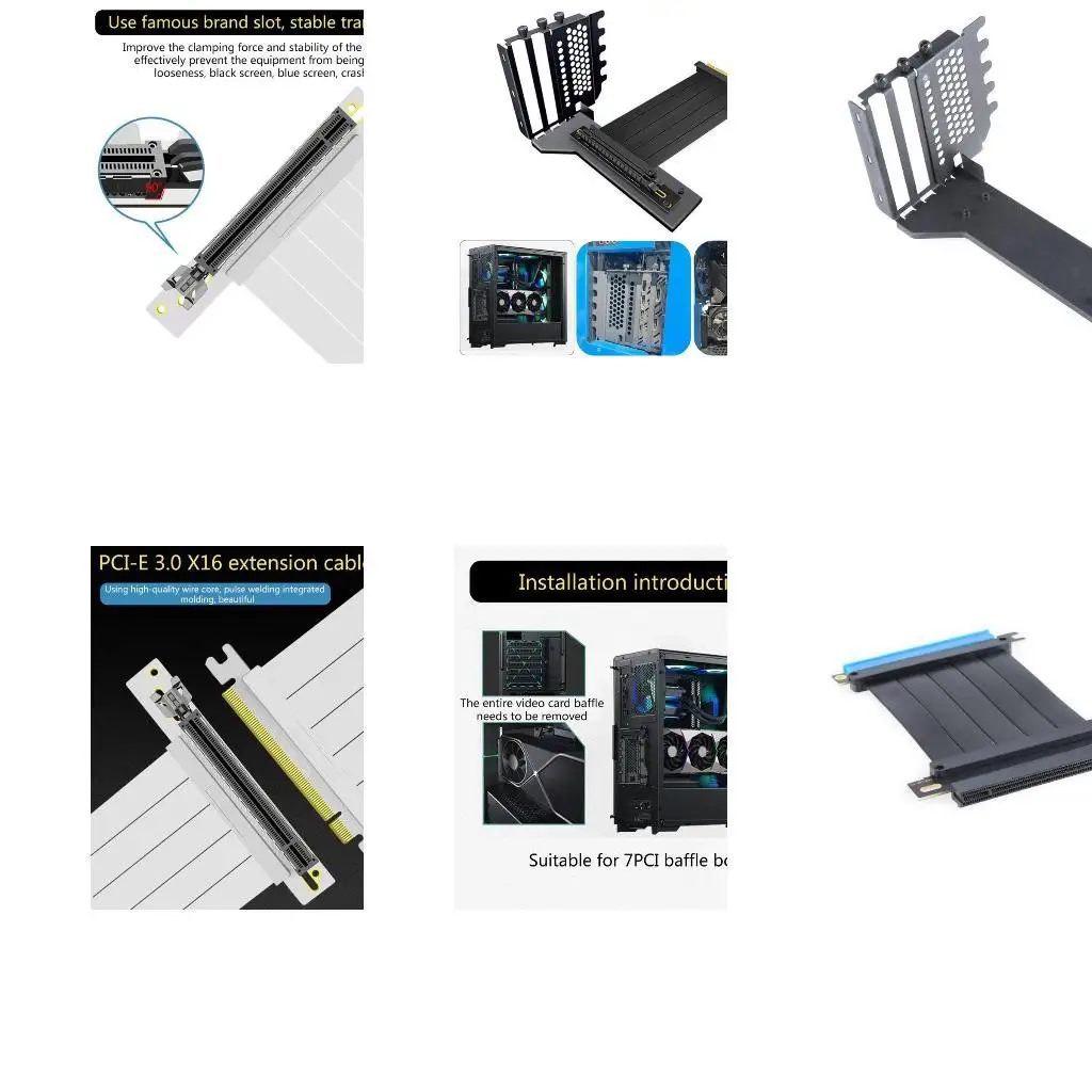 

R53C PCIE X16 Graphics Card Mounting Bracket Vertical GPU Holder Flexible Positioning PCIE4.0 Extension Cable Set