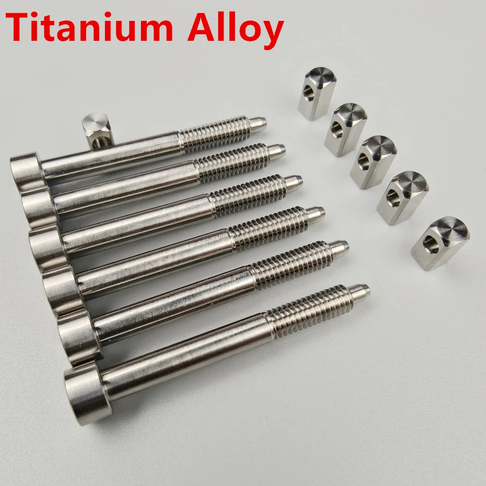 Image of 1 Satz Saitenhalteschrauben und Sattel-Einsatzblöcke aus Titanlegierung, passend für Floyd Rose Tremolo Bridge E-Gitarren-Zubehör
