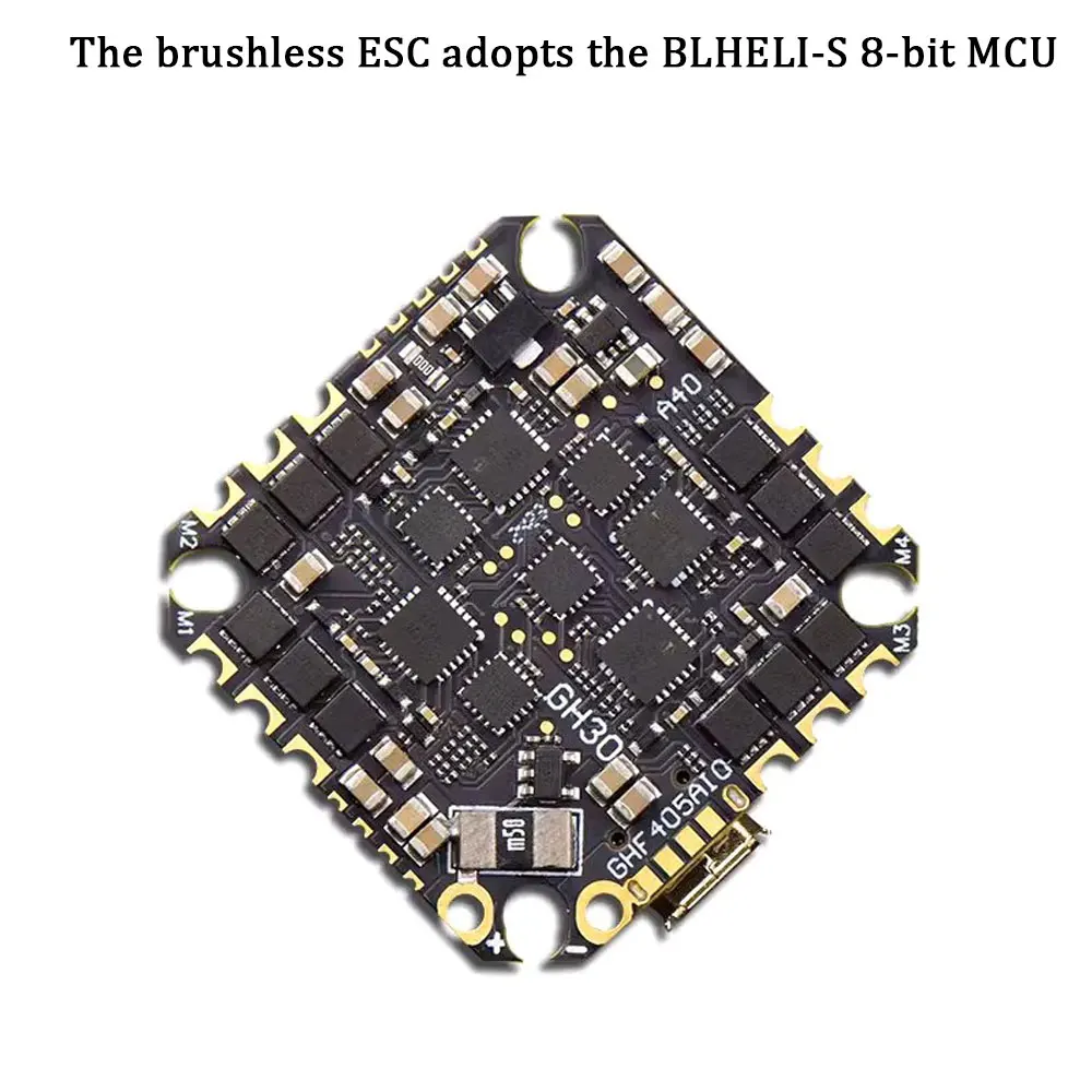 JHEMCU GHF405AIO-HD 40A AIO Controlador de vôo F405 F4 Build-in OSD Blheli-S ESC 2-6S Lipo para RC FPV Palito de dente Drone de corrida