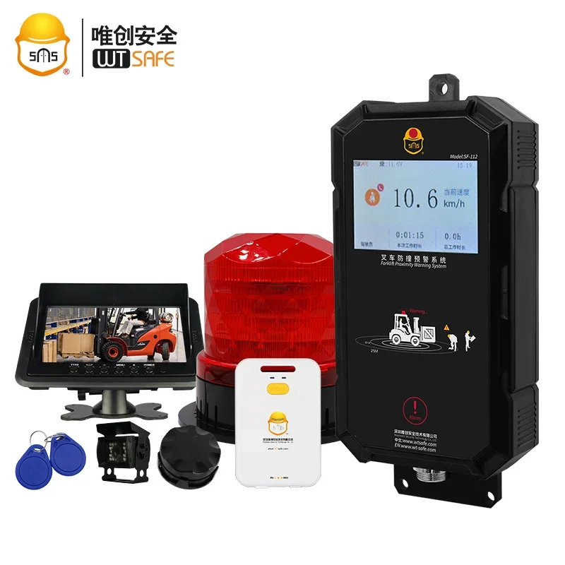 

Distance measurement collision avoidance pedestrian detection system forklift proximity warning alarm system with tags