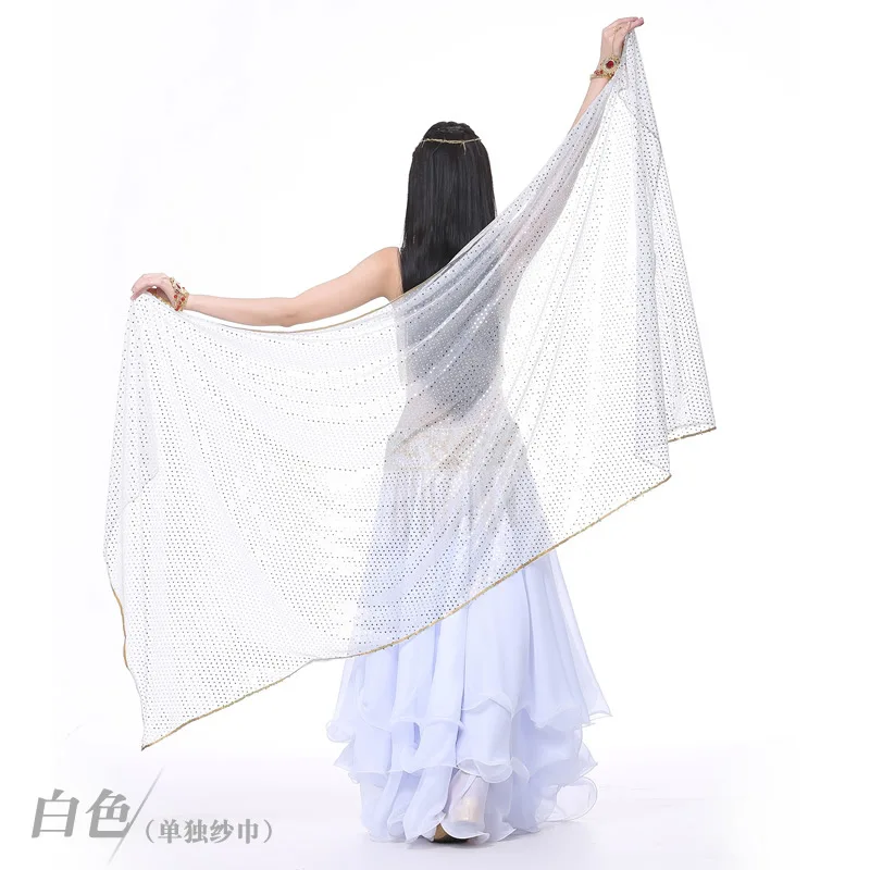 210X95cm destaque lenço de mão, lenço de mão de lantejoulas para dança do ventre, cachecol de dança do ventre fio de dança