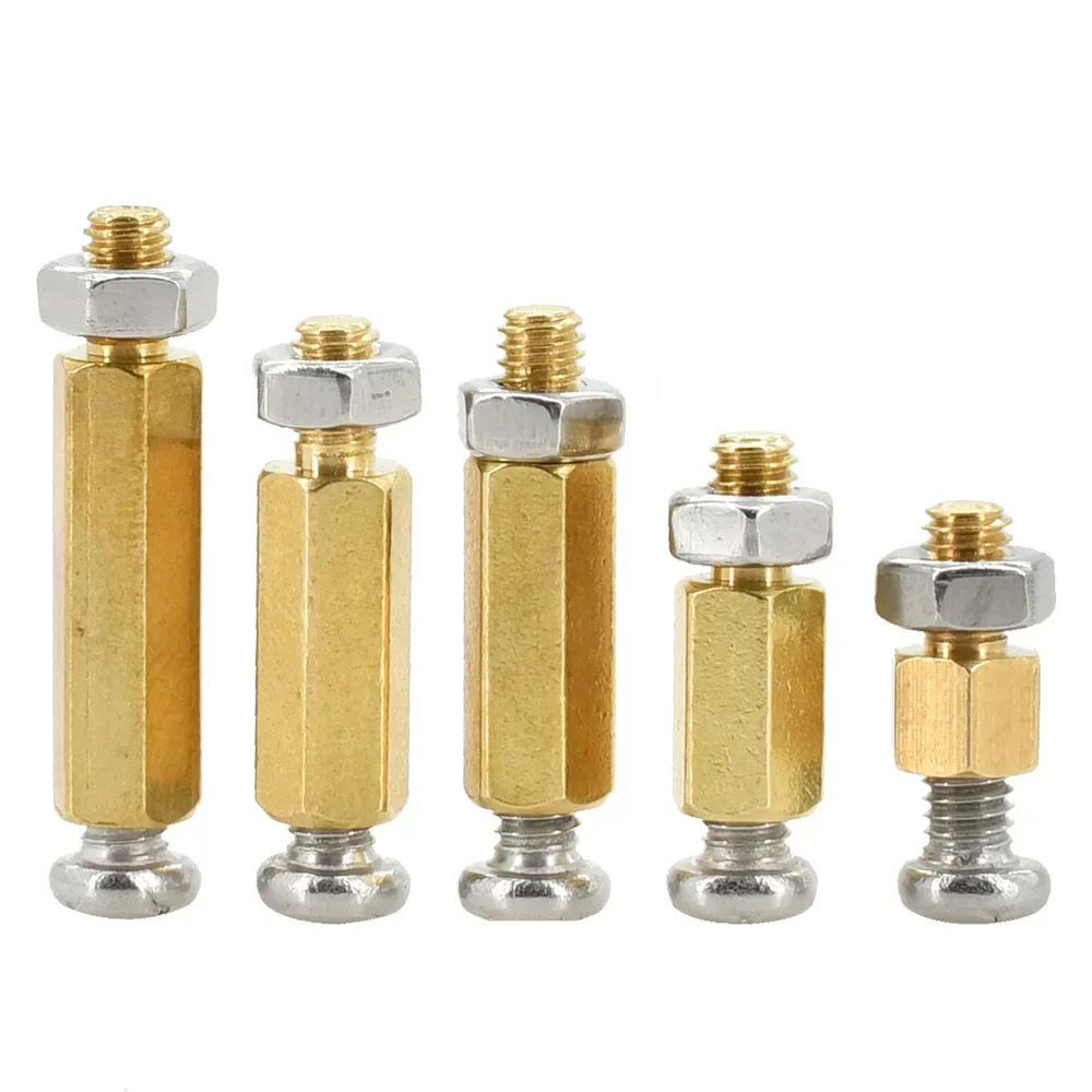 M2 M3 M4 M5 M6 Brass Hex Standoffs Phillips Spacing Screw Nut Set PCB Support Pillars Column Board Rack Stud Spacers Motherboard