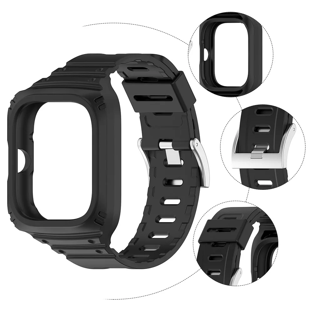 

2 In 1 For Redmi Watch 4 Case + Strap Sweatproof Smart Watch Protector Shell and Band Watch Band Strap + Protective Case Cover
