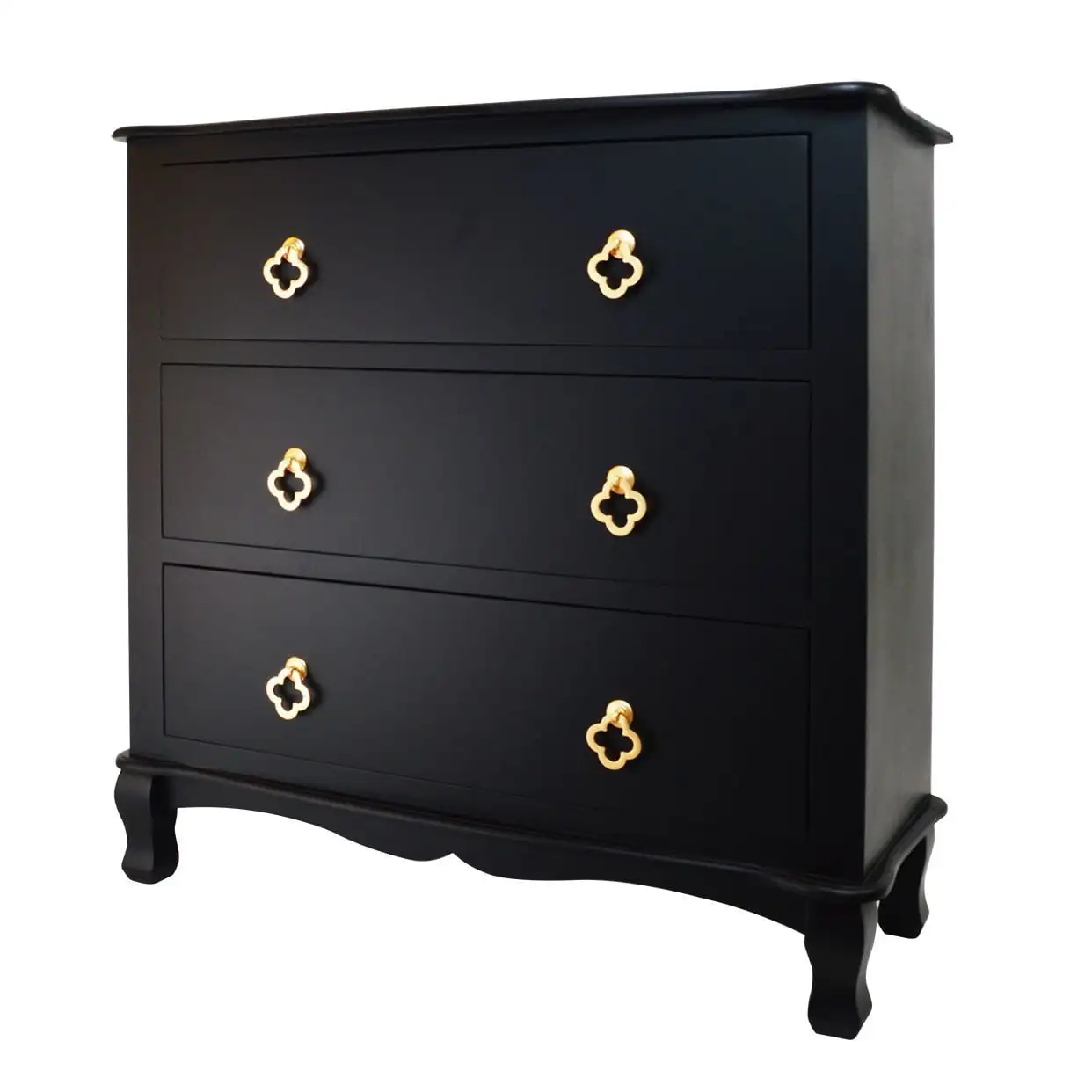 xx-European Retro Design Side Table With Drawer Storage Black Wood Modern Console Table^
