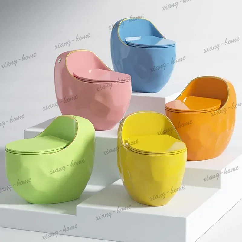 New household egg toilet color modern light luxury creative toilet gray siphon water-saving cream wind