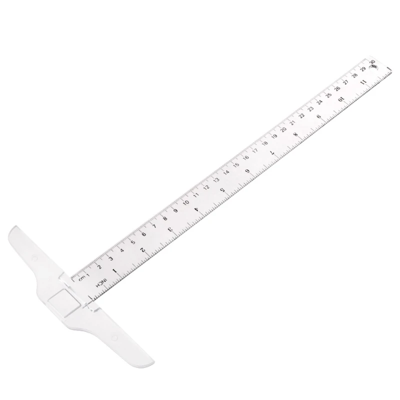 T Square Ruler Acrylic T Shape Ruler Clear Transparent Measurements Straight Ruler In Both Inches and Metric Measurement