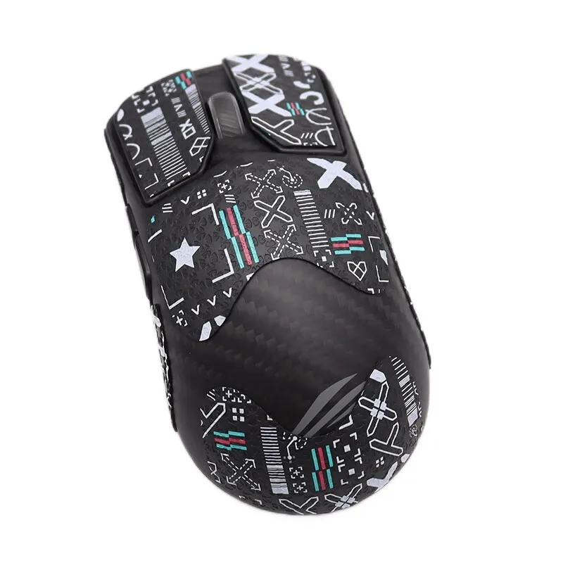 1세트 마우스 미끄럼 방지 스티커 ASUS ROG Harpe Ace Extreme 카본 파이버 마우스 논슬립 땀 방지 테이프 정교한 질감