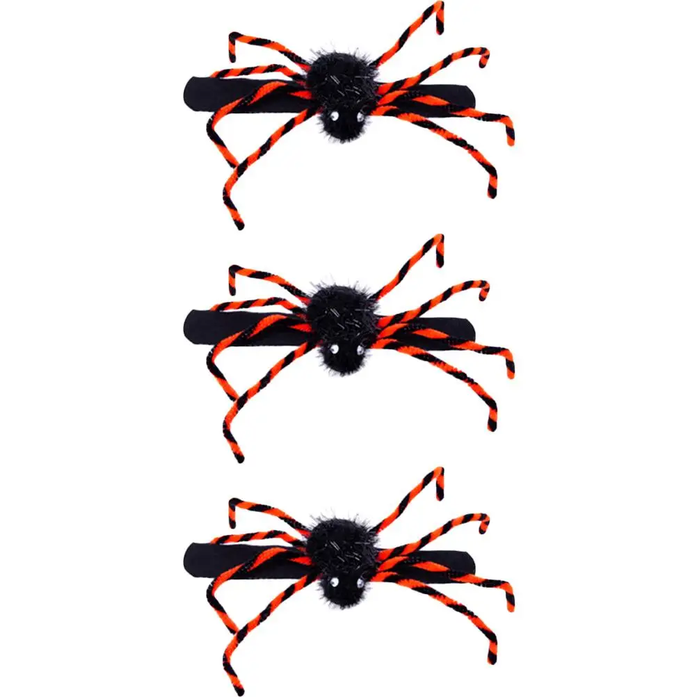 3 Pcs Spider Slap Bracelets Halloween Party Favors Fun Toys Lightweight Safe Material Wrist Decoration