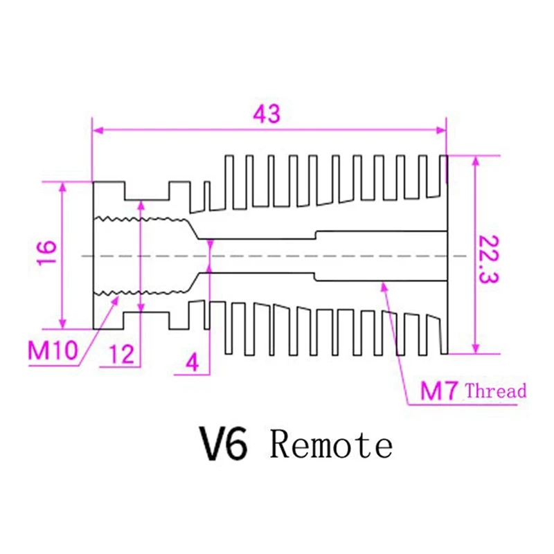 3Pcs V6 Heat Sink For Remote All-Metal Long Distance Heatsink Pipe 1.75Mm/3Mm Feeding For 3D Printer Remote Bowden