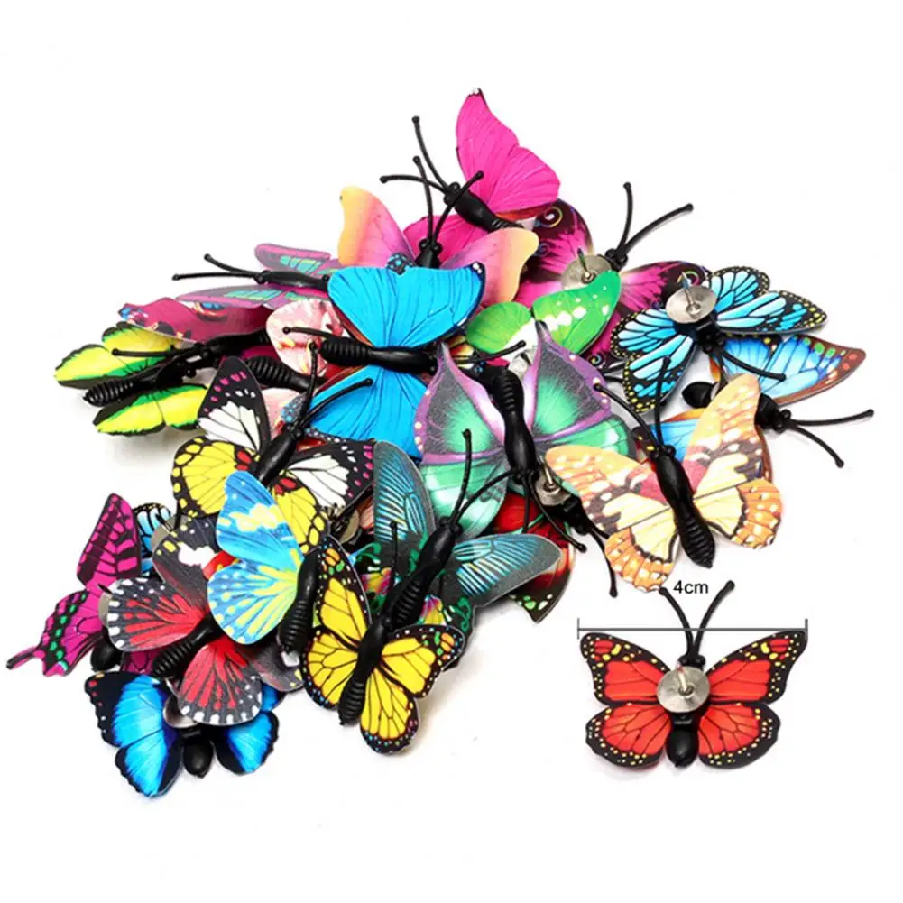 Colorful Butterfly-shaped Decorative Thumb Tacks Vibrant Push Pins for Bulletin Boards Photo Walls Office Decor