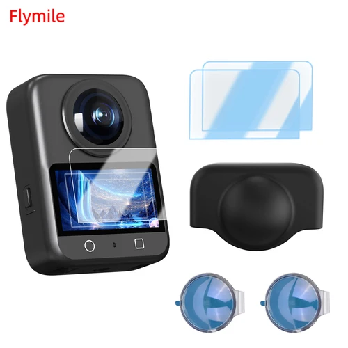 Protector de pantalla para DJI Osmo 360, película protectora de vidrio para pantalla, Kit Protector de tapa de lente antiarañazos, accesorios para lentes de cámara
