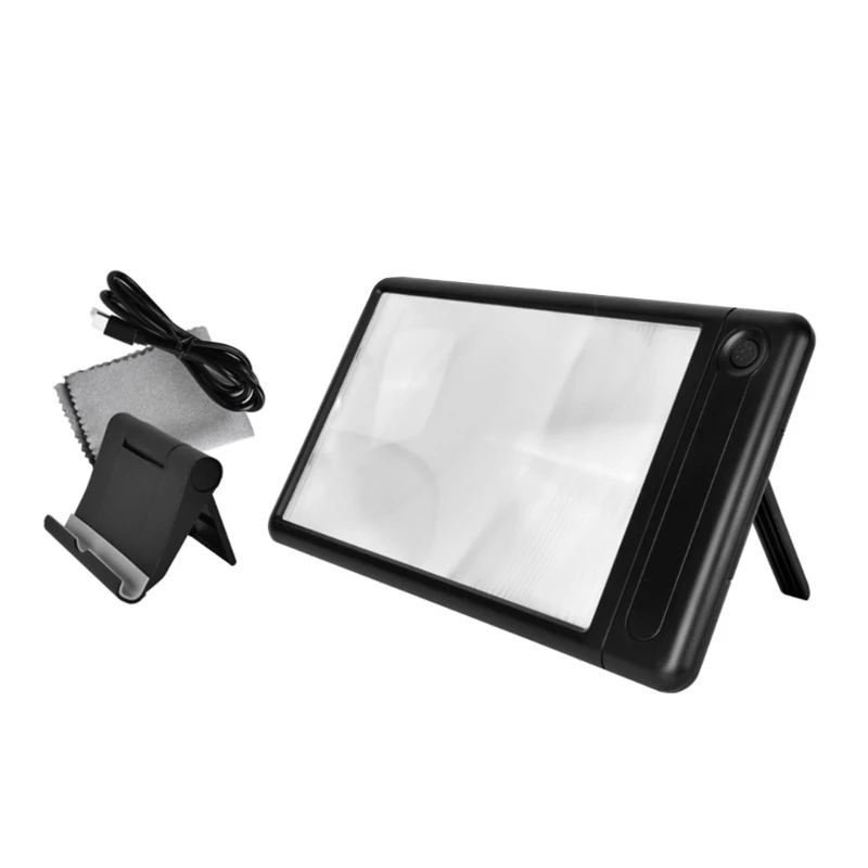 Glass 4times Magnifier with 43 Bright LED and Stand Designs for Easy Reading and Screen Viewing