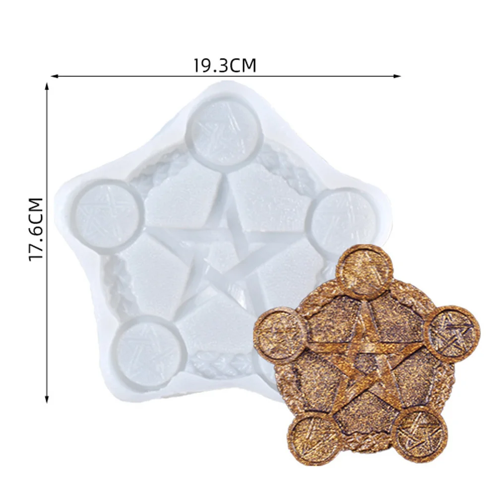

1Pcs Five Silicone Pentagram Mold DIY Holder Mold Divination Candlestick Tray Resin Casting Tool