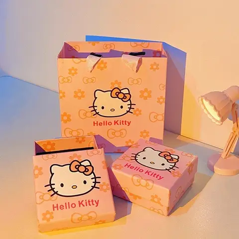 1/5pcs Sanrio Hello Kitty Gift Box Jewelry Storage Box Shopping Bag Party Decoration Cute Anime Tote Bag Christmas Gift for Girl