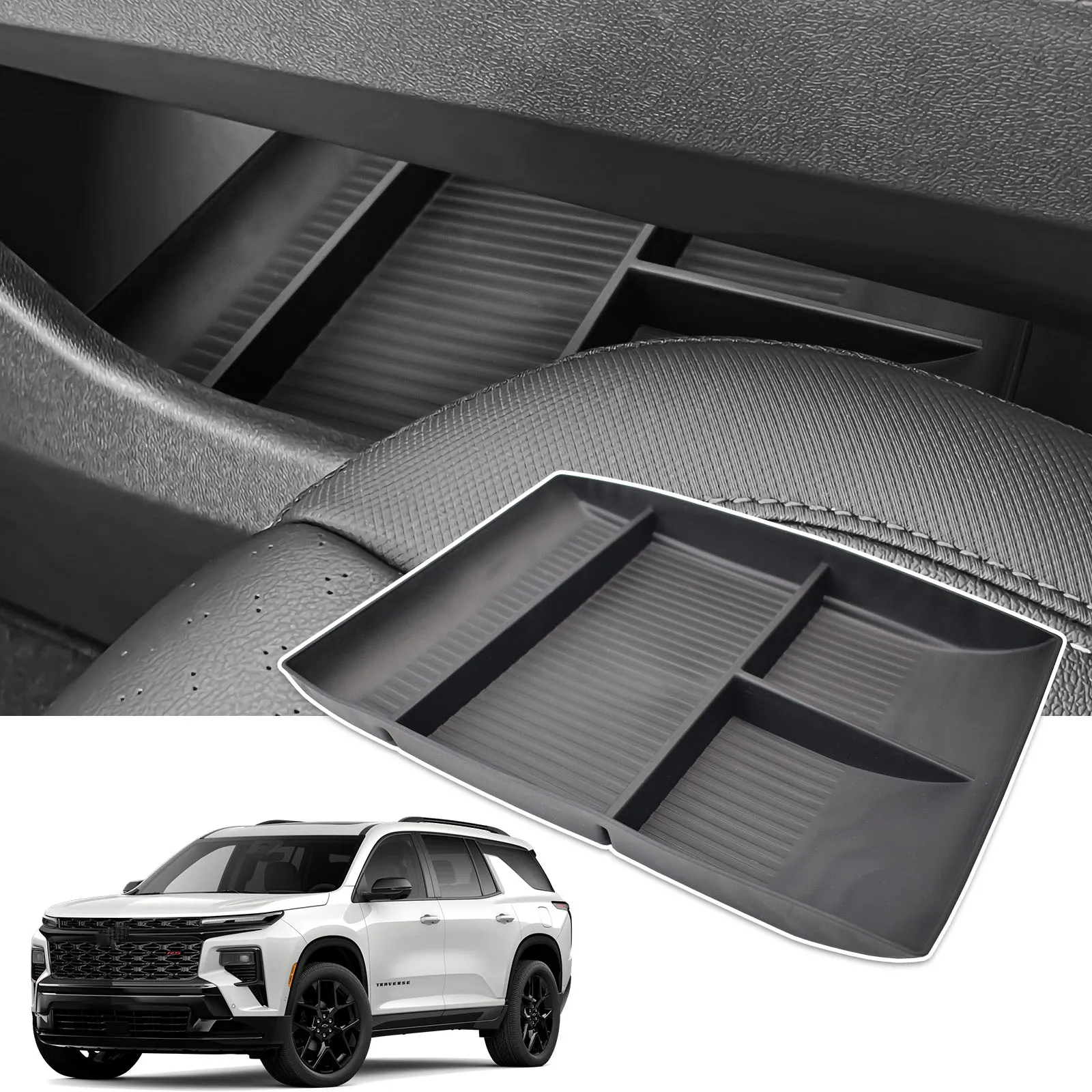 

For 2024 2025 Chevy Chevrolet Traverse Center Console Organizer Lower Tray Floor Center Console Storage Box Interior Accessories