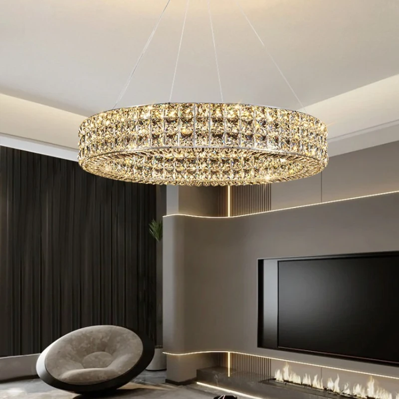 

Living room chandelier high-end atmosphere light luxury crystal lamp new dining table dining room bar